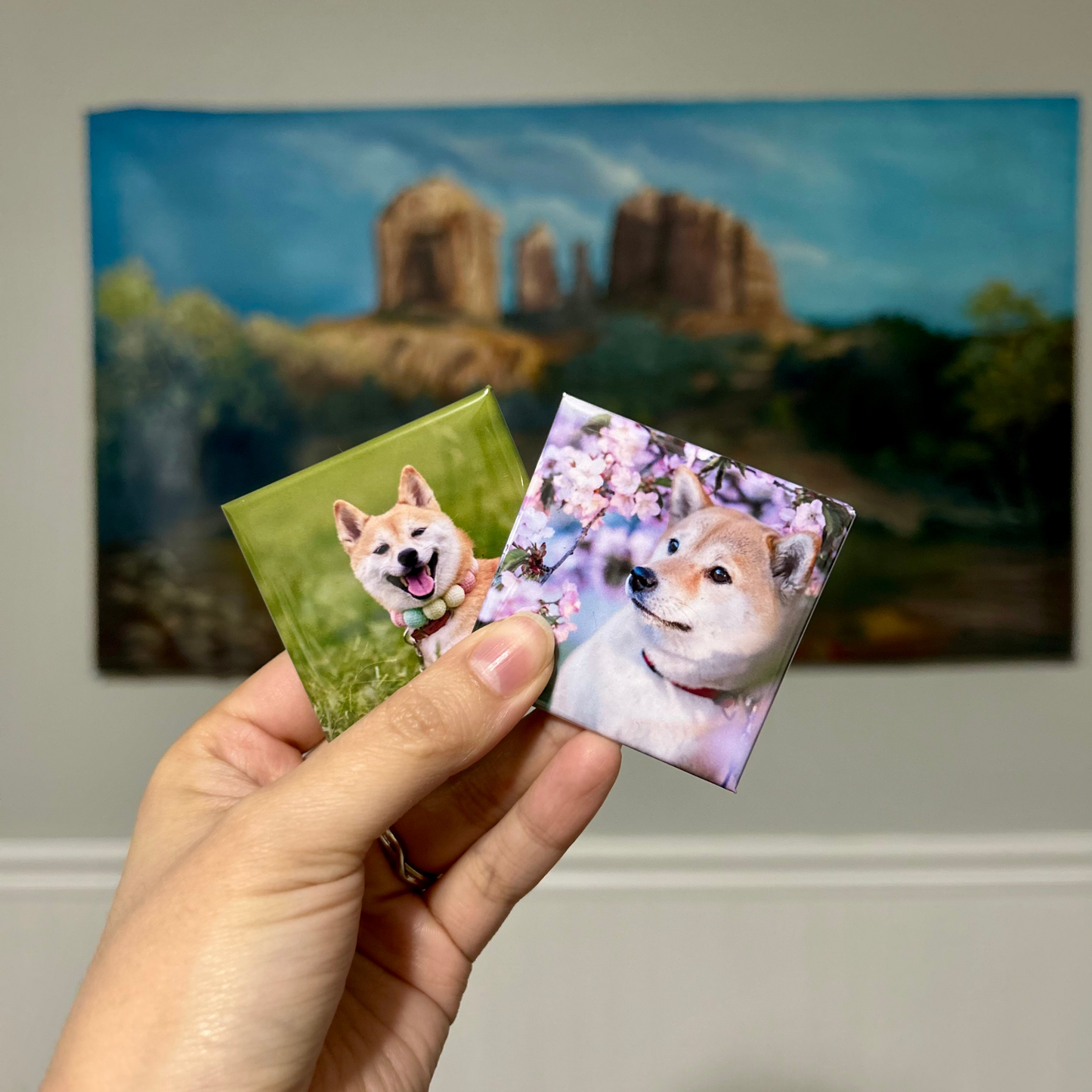 Set of 9 Custom Photo Magnets 2x2