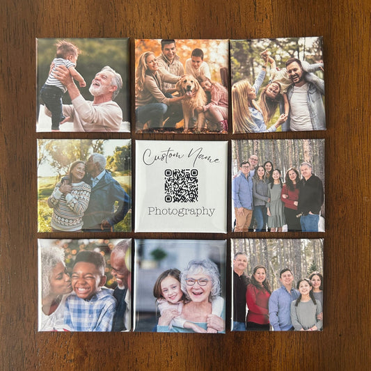Set of 9 Custom Photo Magnets 2x2