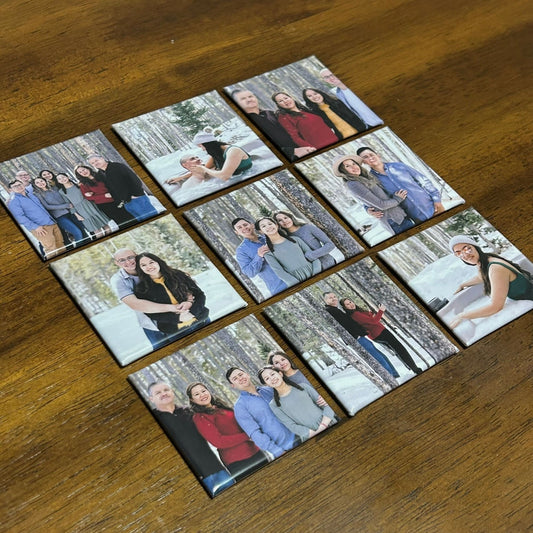 Set of 9 Custom Photo Magnets 2x2